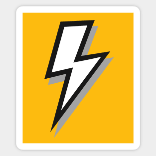 White, Black and Grey Lightning with Mustard Yellow Ochre Sticker